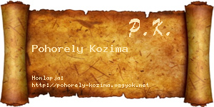 Pohorely Kozima névjegykártya